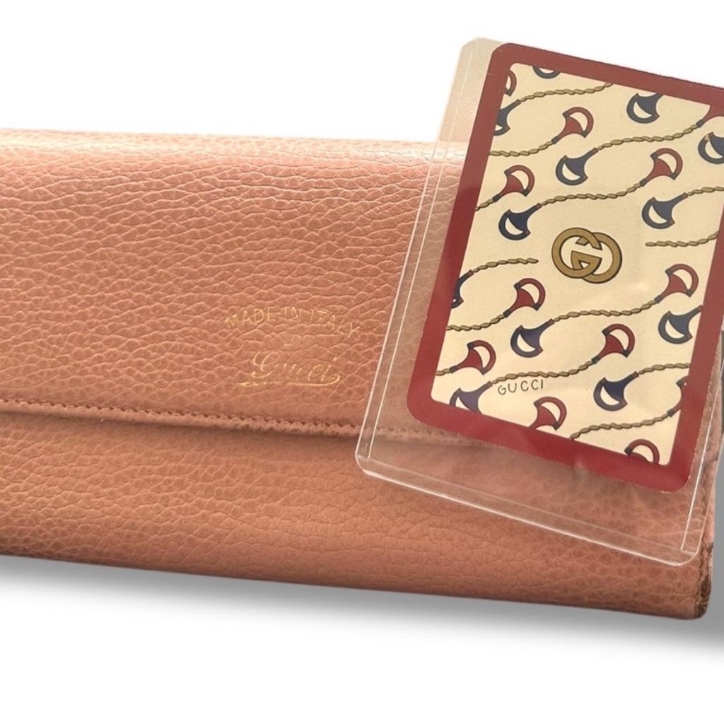 Gucci Swing Continental Pink Leather Wallet